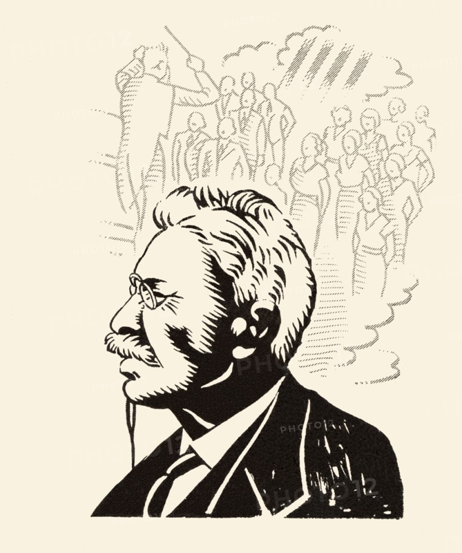 Lluís Millet Pagés (1867-1941). Musician, founder of the Orfeo Catala. Drawing, 1934.