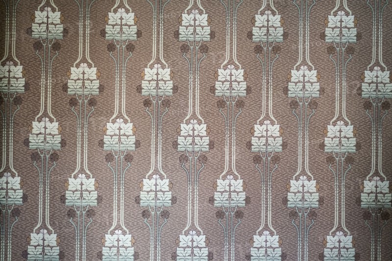 Wallpaper, House of the Quakers, 50 Sq. Ambiorix, 1899, (c2014-2017). Artist: Alan John Ainsworth.