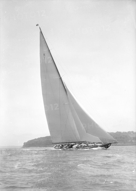 'Britannia' sails close-hauled, 1931. Creator: Kirk & Sons of Cowes.