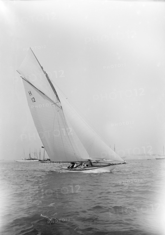 The 8 Metre 'The Truant' sailing close-hauled. Creator: Kirk & Sons of Cowes.