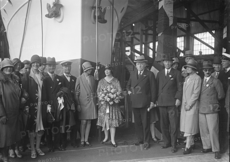 Possibly the launch of the Yugoslavian 'Bakar', J Samuel White and Co, Cowes, Isle of Wight, 1931. Creator: Kirk & Sons of Cowes.