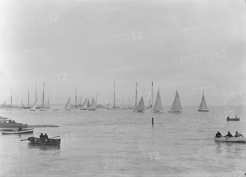 Start of 6 Metre Class boats for the first British-American Cup, 1921. Creator: Kirk & Sons of Cowes.