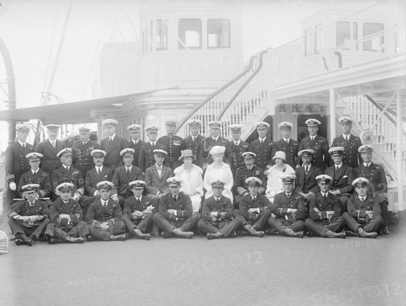 Queen Mary and King George V on board 'HMY Victoria and Albert', 1925. Creator: Kirk & Sons of Cowes.