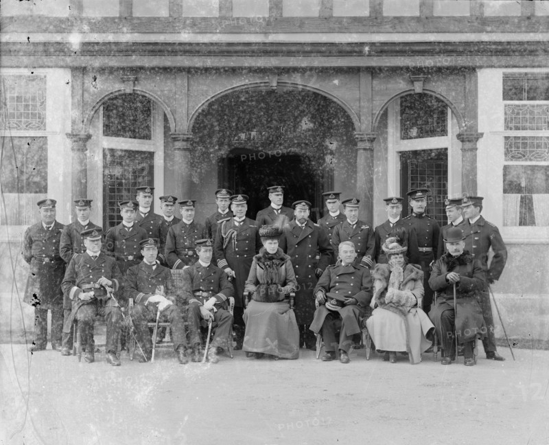 The Prince and Princess of Wales at the Royal Naval College, Osborne, Isle of Wight, c1908. Creator: Kirk & Sons of Cowes.