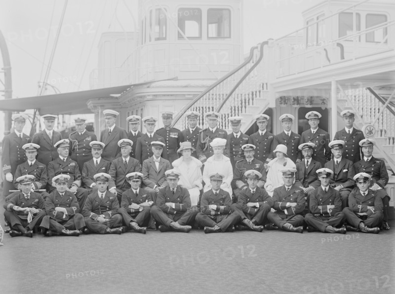King George V and Queen Mary on board 'HMY Victoria and Albert', 1925. Creator: Kirk & Sons of Cowes.