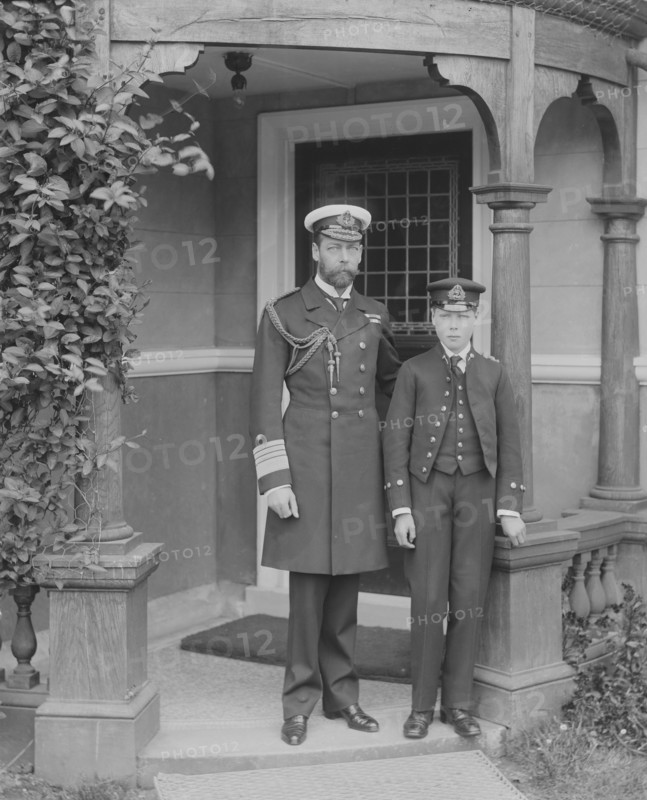 The Prince of Wales and Prince Edward at the Royal Naval College, Osborne, Isle of Wight, 1908. Creator: Kirk & Sons of Cowes.