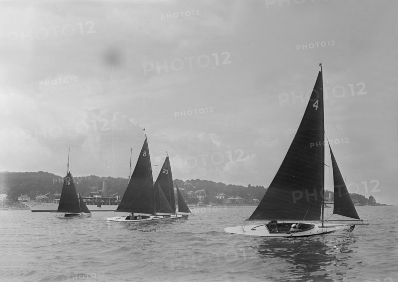 Group of racing Redwing keelboats, 1922. Creator: Kirk & Sons of Cowes.