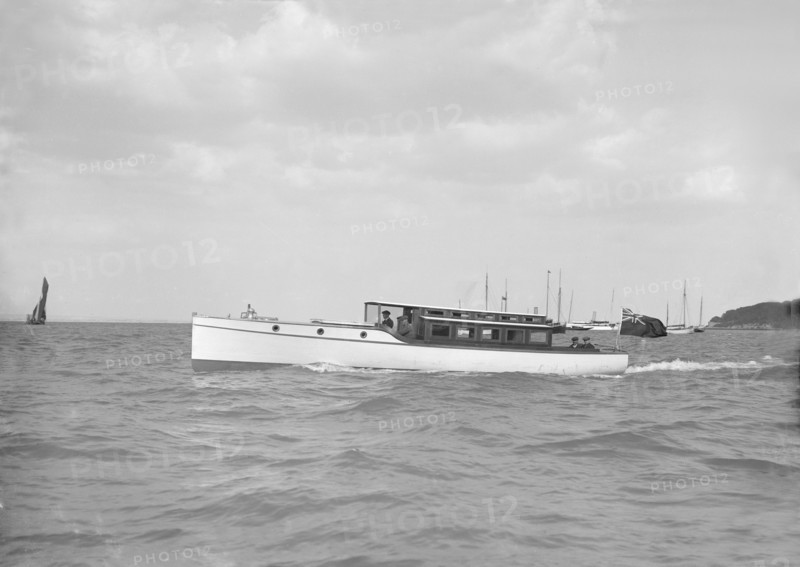 A 45 ft Wolseley cabin launch. Creator: Kirk & Sons of Cowes.