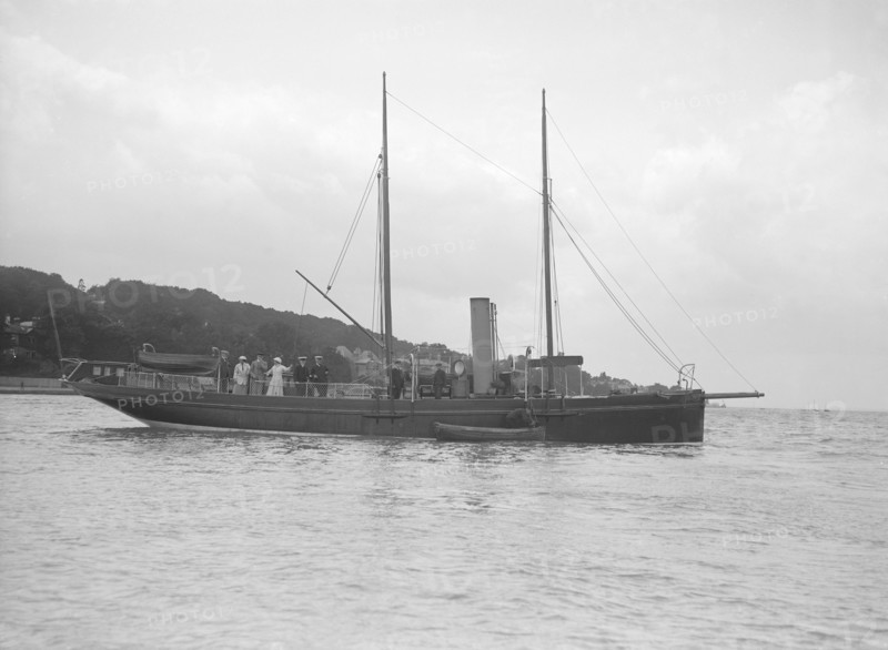The steam yacht 'Harbinger', 1912. Creator: Kirk & Sons of Cowes.