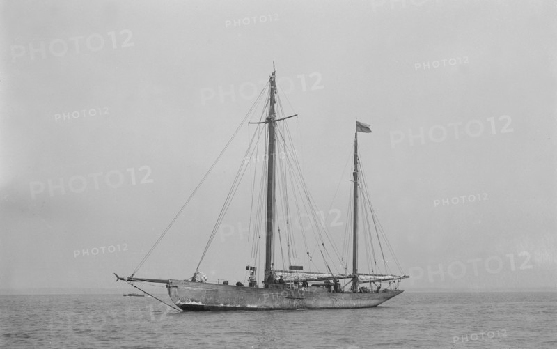 The ketch 'Ficha' at anchor, 1922. Creator: Kirk & Sons of Cowes.