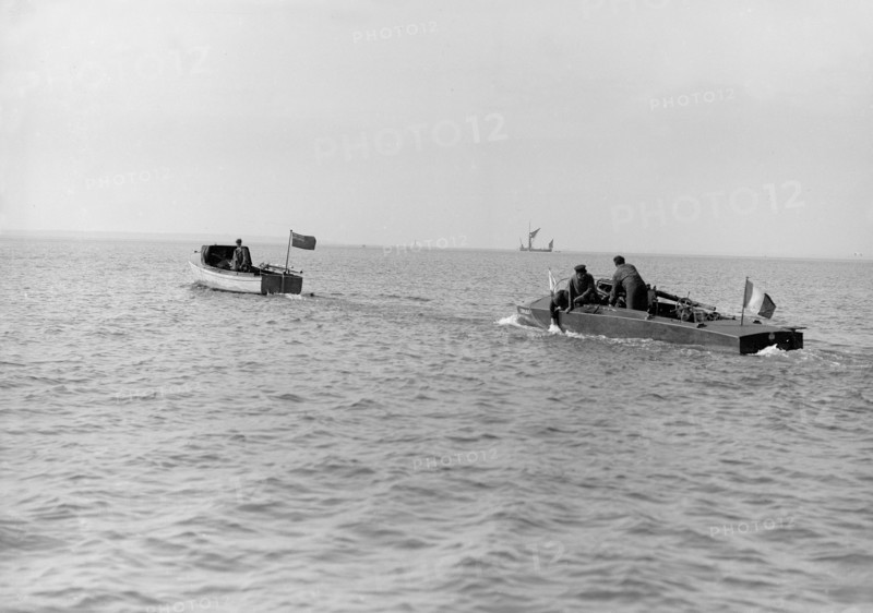 The French hydroplane 'Despujols I' being towed, 1913. Creator: Kirk & Sons of Cowes.