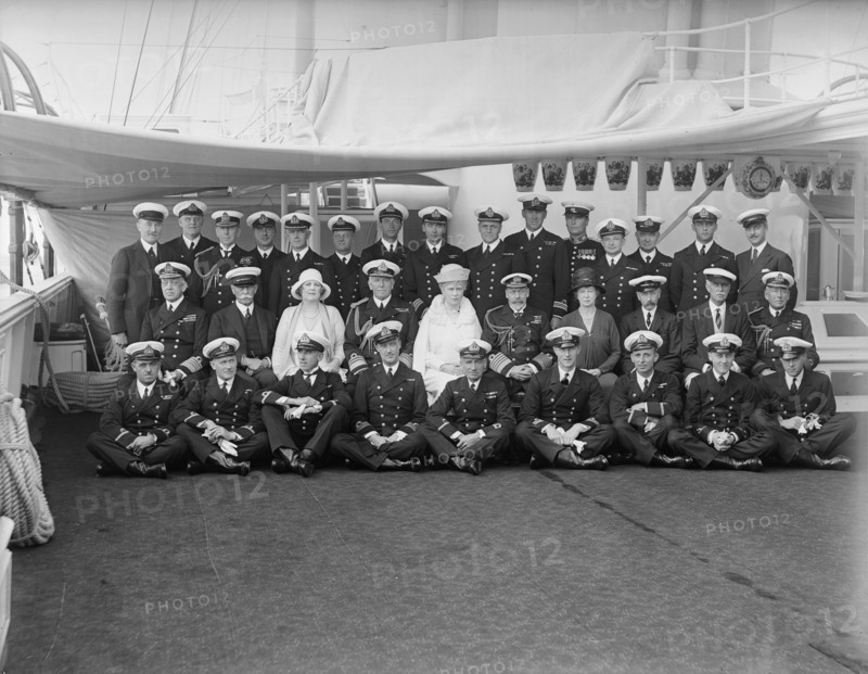 Queen Mary and King George V on board 'HMY Victoria and Albert', 1930. Creator: Kirk & Sons of Cowes.