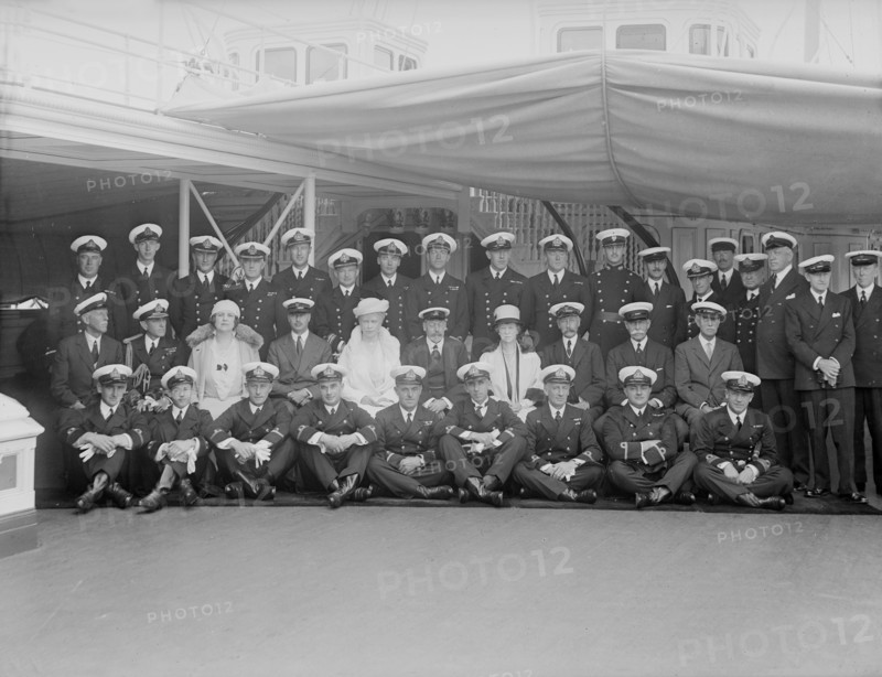 Queen Mary and King George V on board 'HMY Victoria and Albert', 1932. Creator: Kirk & Sons of Cowes.