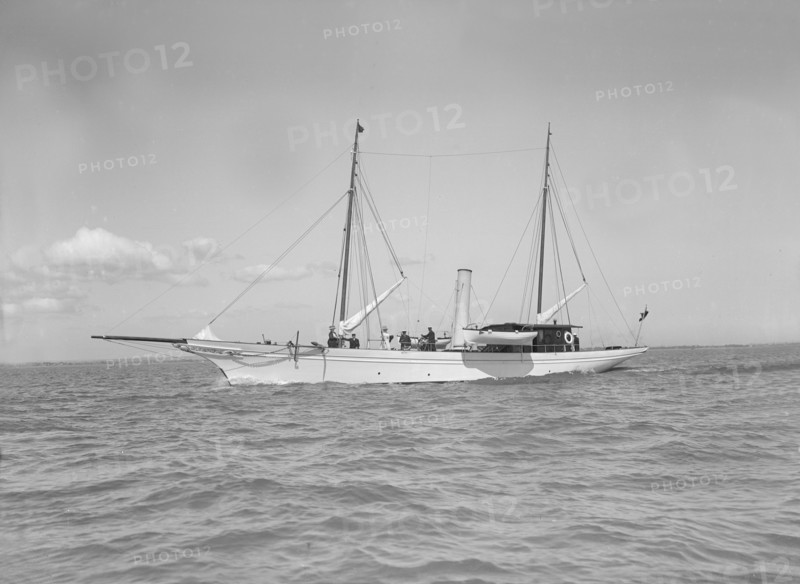 The steam yacht 'Primrose' under way, 1911. Creator: Kirk & Sons of Cowes.