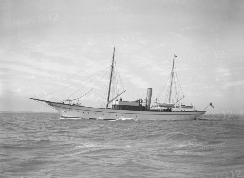 The steam yacht 'Christine' under way, 1911. Creator: Kirk & Sons of Cowes.