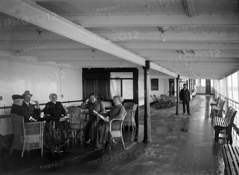 Promenade deck on 'SS Insulinde', 1914. Creator: Kirk & Sons of Cowes.