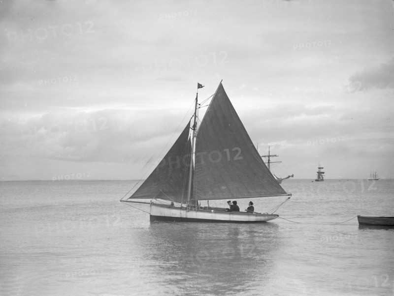 Cutter under sail, 1912. Creator: Kirk & Sons of Cowes.