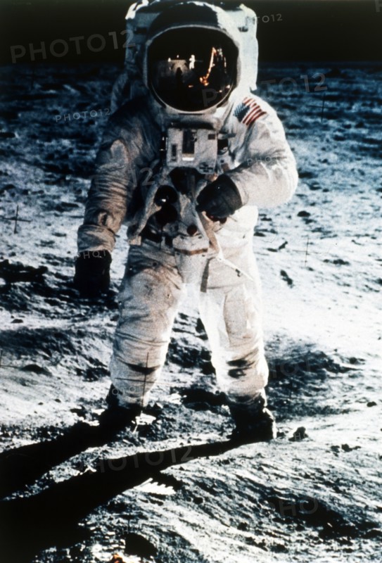 Buzz Aldrin on the Moon, Apollo II mission, July 1969.  Creator: Neil Armstrong.