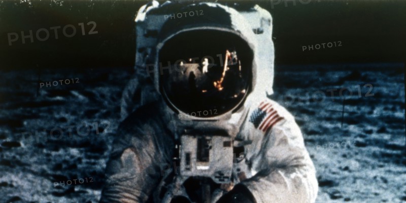Buzz Aldrin on the Moon, Apollo II mission, July 1969.  Creator: Neil Armstrong.
