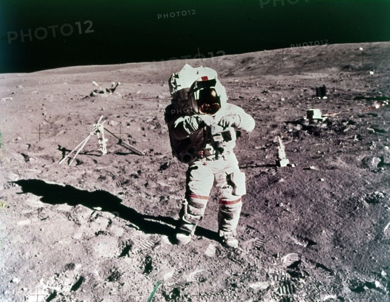 Astronaut John Young on the lunar surface, Apollo 16 mission, April 1972. Creator: Charles Duke.