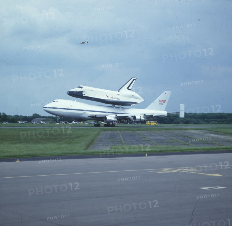 Space Shuttle 'Enterprise' landing at Stansted, Essex, United Kingdom, 5 June 1983. Creator: NASA.