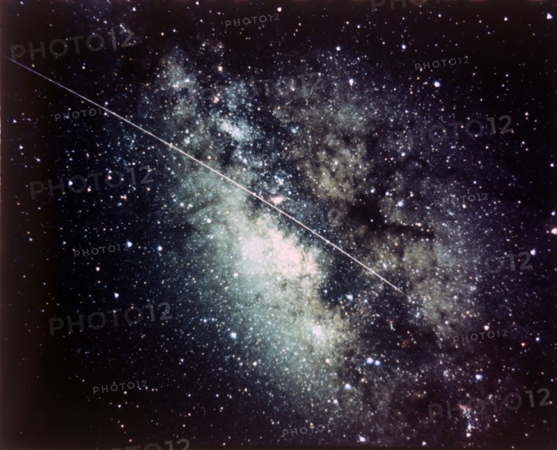 Milky Way in the Sagittarius region with meteor streak. Creator: NASA.