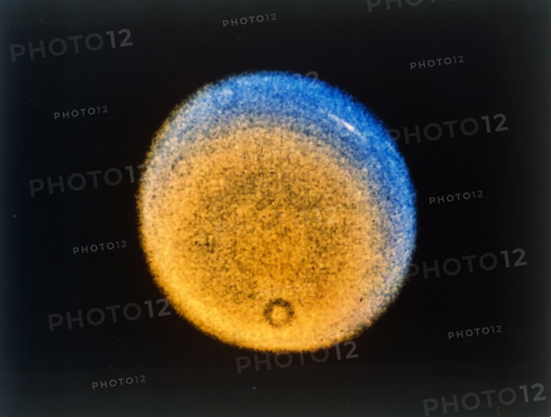 Clouds in the upper atmosphere of Uranus, from Voyager 2, c1986. Creator: NASA.