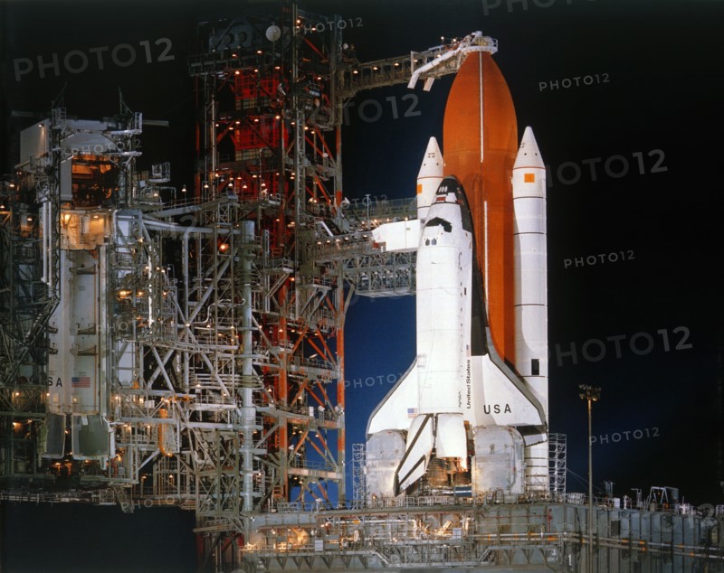 Space Shuttle 'Columbia' on launch pad, Kennedy Space Center, Florida, USA, March 1982. Creator: NASA.