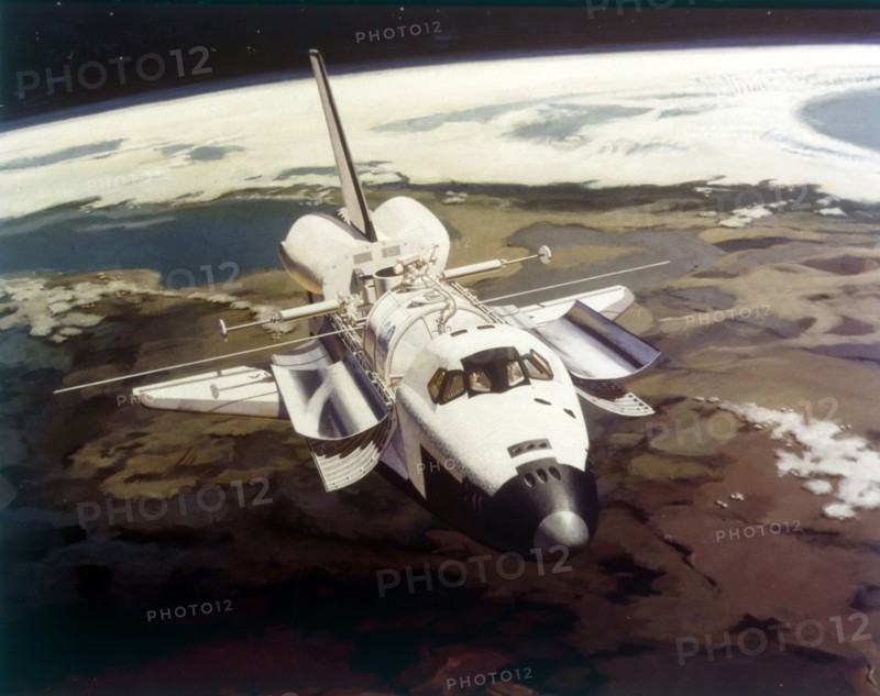 Space Shuttle Orbiter in flight, 1980s.  Creator: NASA.
