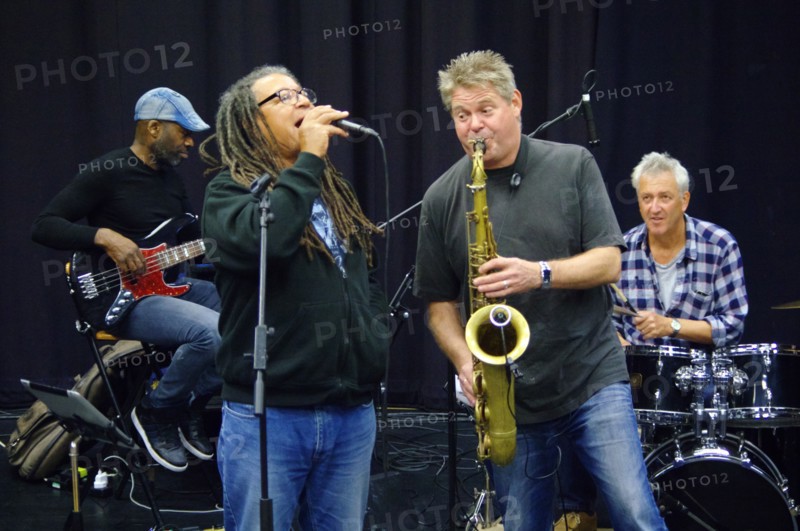 Noel McCalla and Derek Nash (Sax), Hawth, Crawley, West Sussex, 5 Oct 2018. Creator: Brian O'Connor.