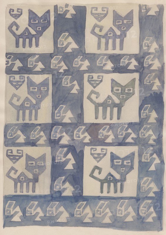 South American textile design, 1951.  Creator: Shirley Markham.