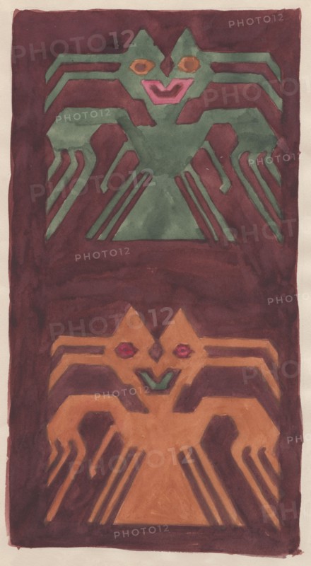 South American textile design, 1951. Creator: Shirley Markham.