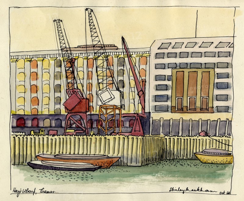 'Hay's Wharf, Thames', c1951.  Creator: Shirley Markham.