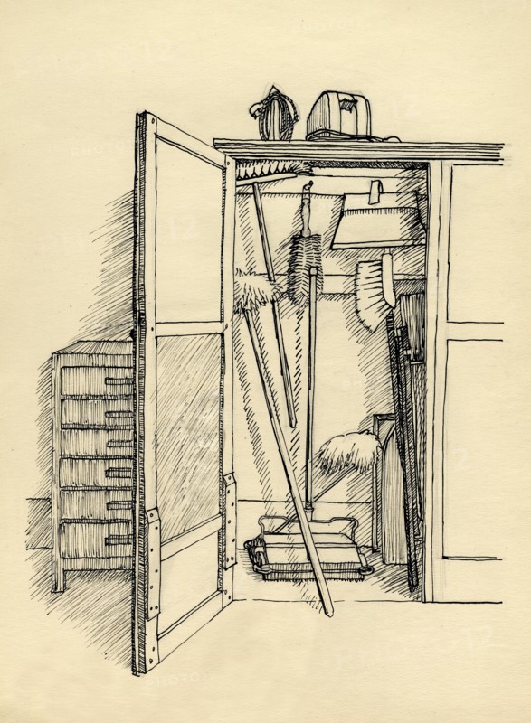 Broom cupboard, c1951. Creator: Shirley Markham.