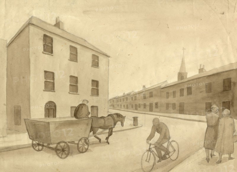 Monochrome street scene, 1951. Creator: Shirley Markham.
