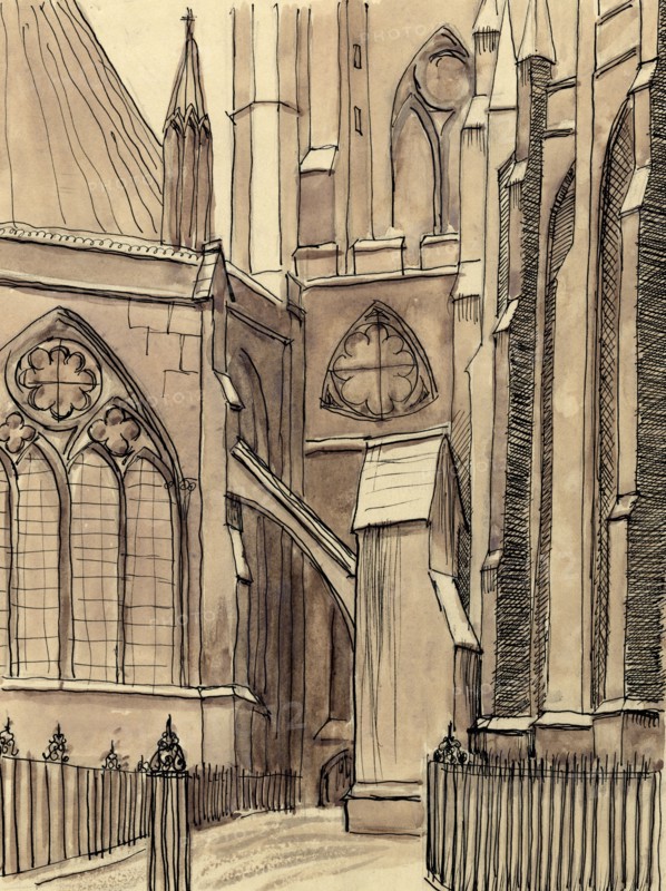 The Chapter House, Westminster Abbey, London, c1950.  Creator: Shirley Markham.