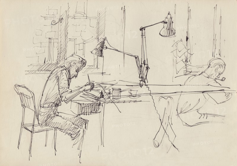 Graphic design studio, c1950. Creator: Shirley Markham.