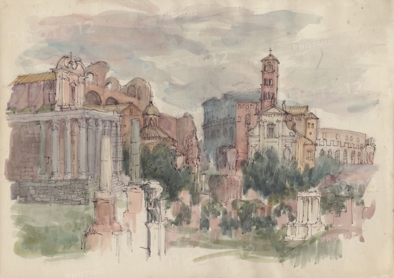 The Forum, Rome, c1950. Creator: Shirley Markham.
