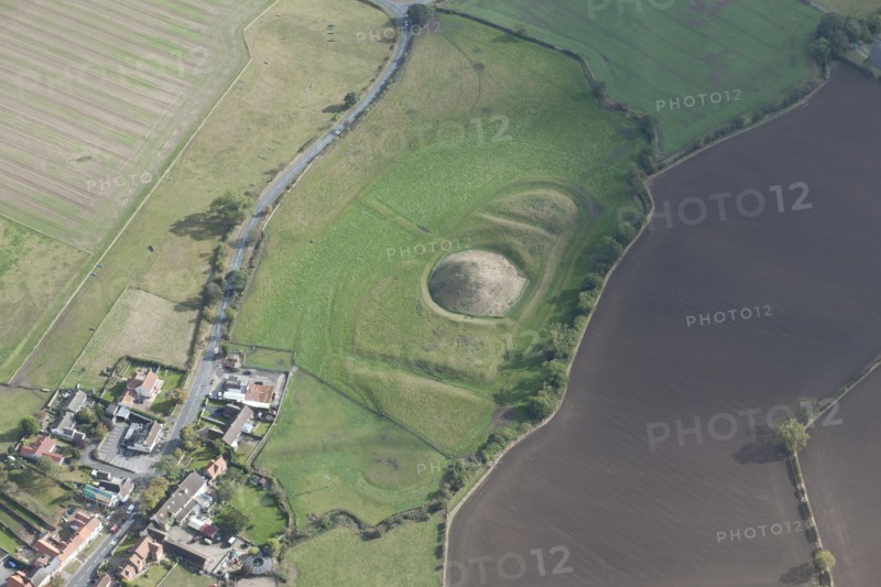 Castle Hill Norman motte and bailey castle and moat earthworks, Bishopton, Darlington, 2014