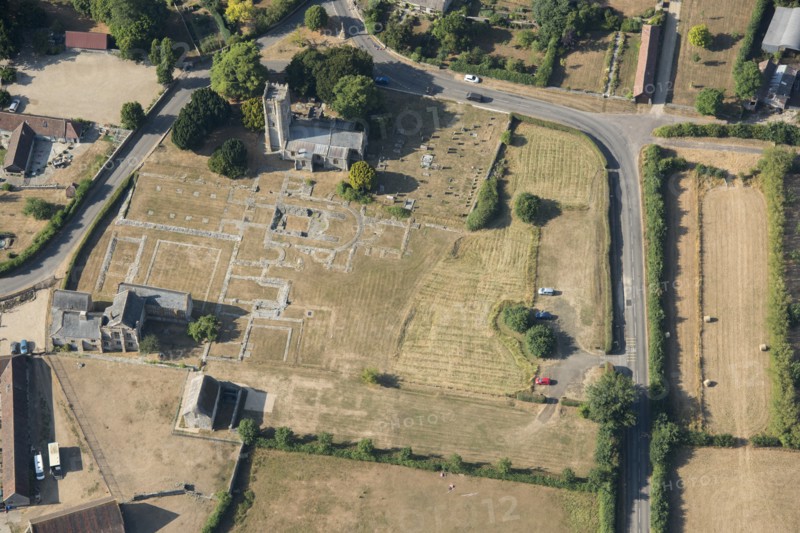 Ruined remains of Muchelney Abbey, Somerset, 2018
