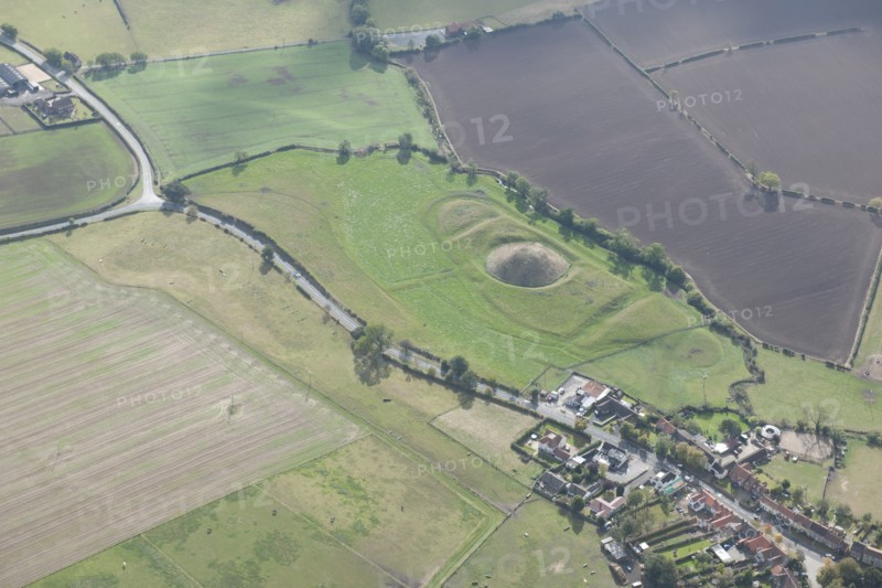 Castle Hill Norman motte and bailey castle and moat earthworks, Bishopton, Darlington, 2014
