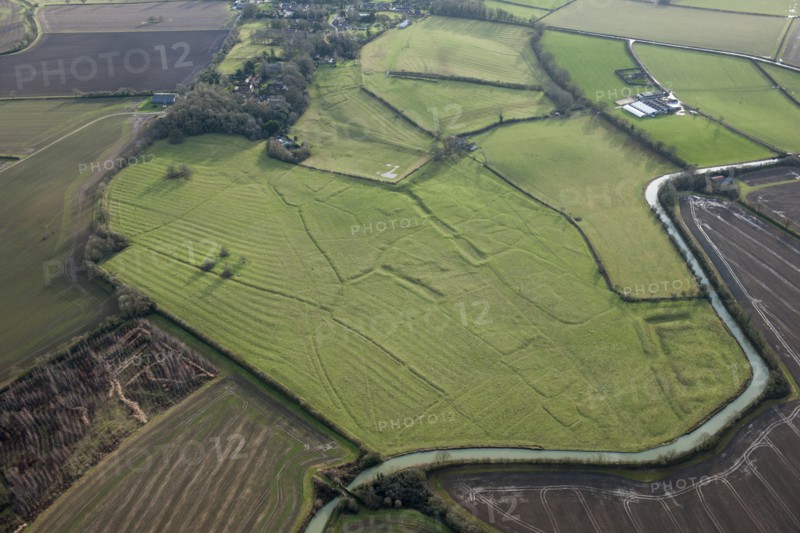 Earthwork remains of the medieval settlement at Wormleighton, Warwickshire, 2014