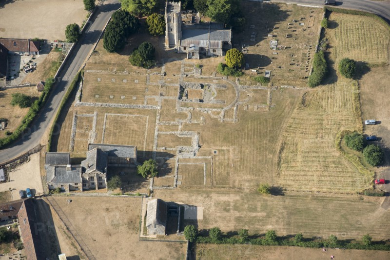 Ruined remains of Muchelney Abbey, Somerset, 2018