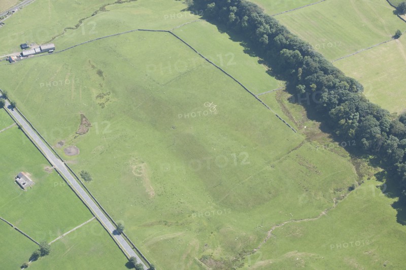Hill figure of a bicycle on the route of the Tour de Yorkshire, Worton, North Yorkshire, 2014