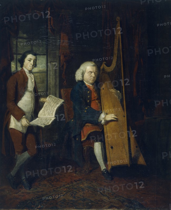 John Parry the Blind Harpist with an assistant, c1770-1780.