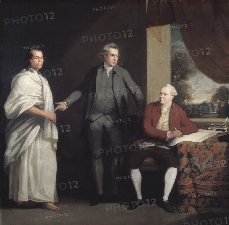 Omai, Joseph Banks and Dr Daniel Solander, c1775-6.