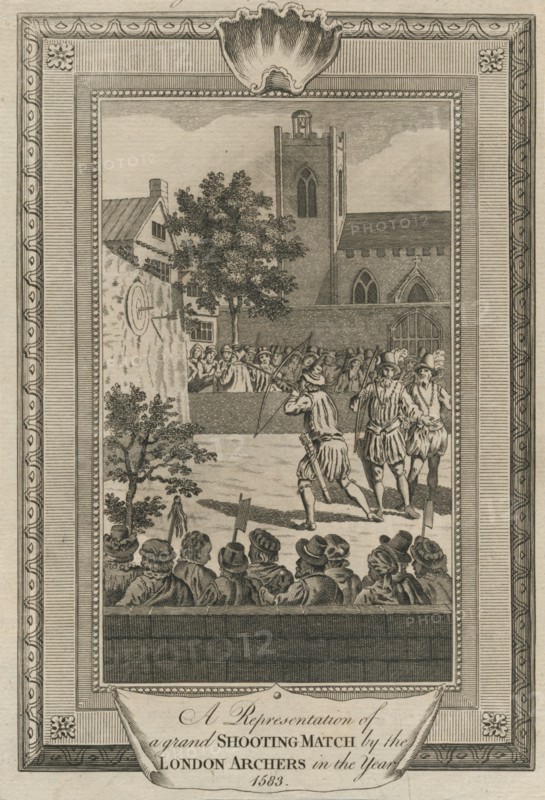 A Representation of a grand Shooting Match by the London Archers in the year 1583'.