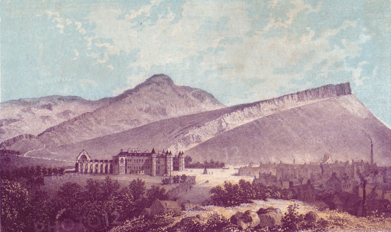 Holyrood Palace & Arthur Seat', c1880.