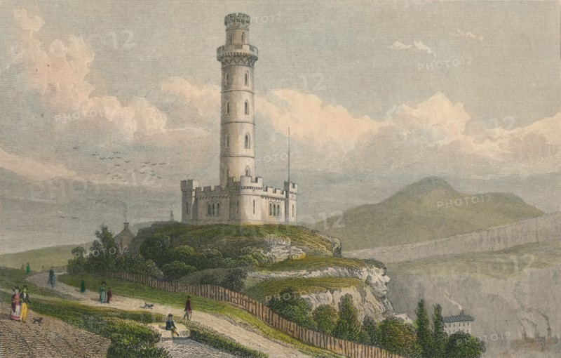 Nelson's Monument, Calton Hill, Edinburgh', c1830.