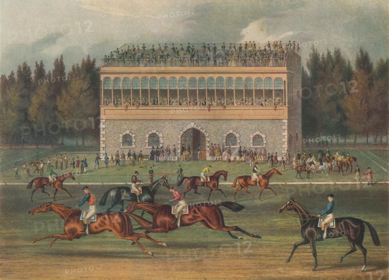 'Goodwood Grand Stand. Preparing to Start', 1836. Creator: Richard Gilson Reeve.
